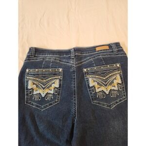 New Max Women's Blue Embellished Pockets Low Rise Bootcut Jeans Size 18 Short